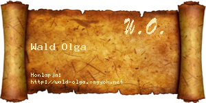 Wald Olga névjegykártya